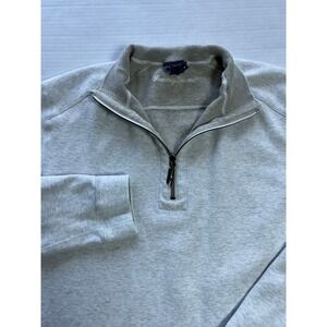 Tommy Bahama Mens XL Light Gray Cotton 1/4 Zip Pullover Sweatshirt Reversible